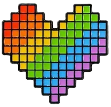 Pixel Rainbow Heart (Decorative)